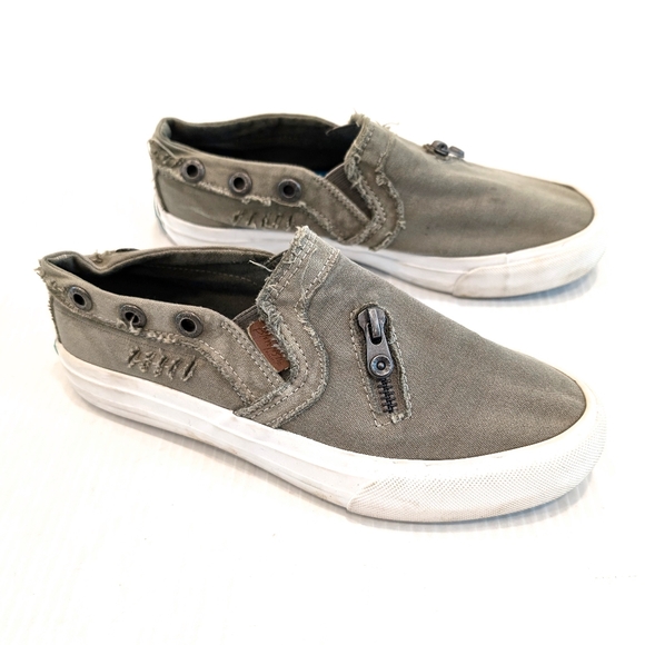 BLOWFISH women's olive green canvas slip-on sneakers - Picture 1 of 10